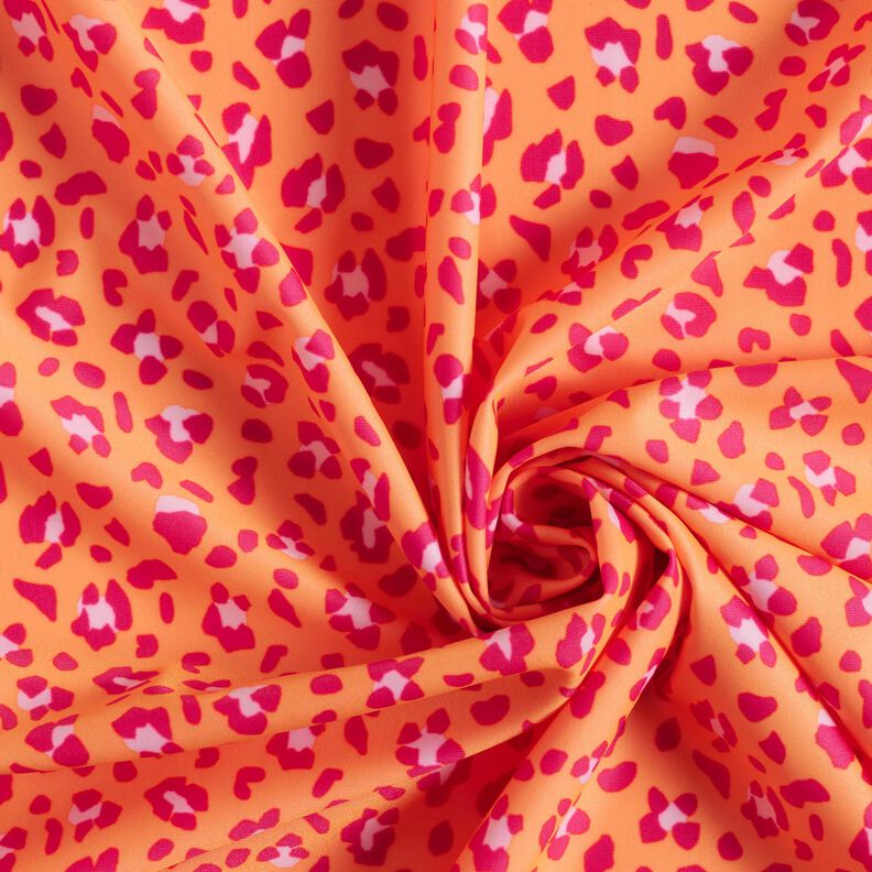 Tessuto per costumi da bagno con stampa leopardata – arancio pesca/rosa fucsia acceso,  image number 3