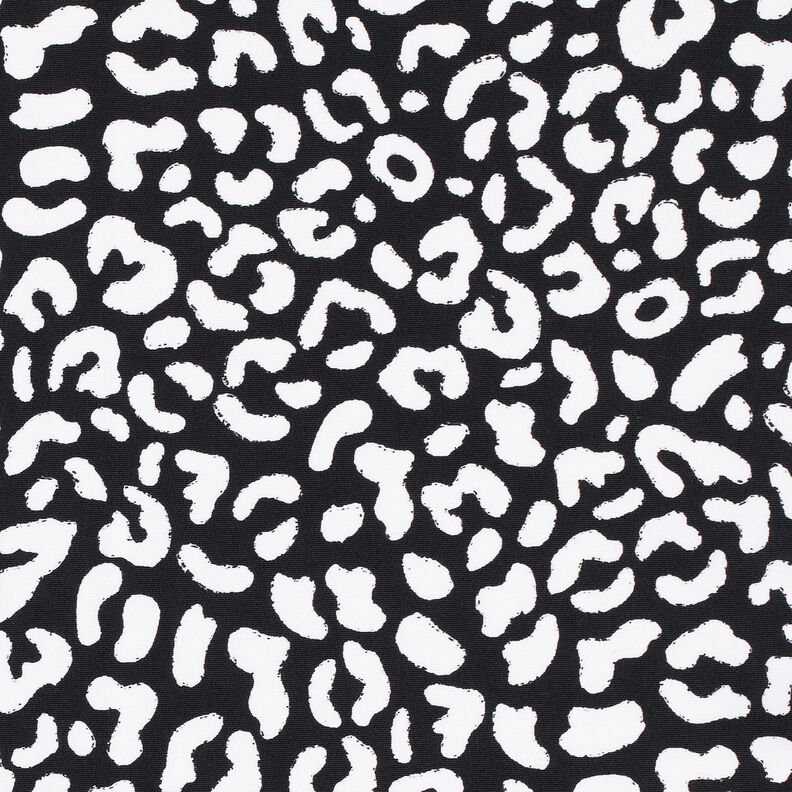 tessuto per costumi da bagno Macchie di leopardo astratte – nero-azzurro/bianco,  image number 6