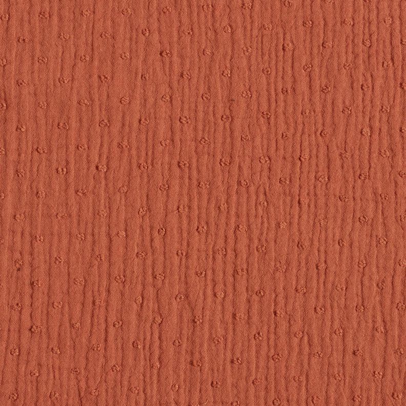 mussolina / tessuto doppio increspato dobby – terracotta, image number 1