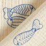 mussolina / tessuto doppio increspato Pesci ricamati | Poppy Fabrics – bianco lana/blu reale,  thumbnail number 4