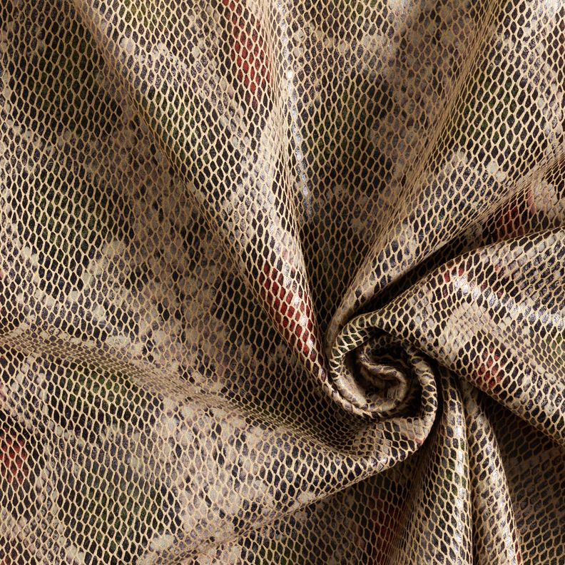 Finta pelle effetto serpente – beige/verde oliva scuro,  image number 3