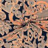 jersey di viscosa Fiori dipinti – blu notte/arancio pesca,  thumbnail number 3