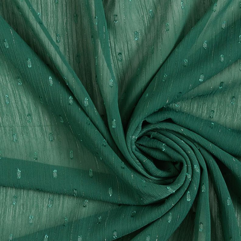 Chiffon Dobby gessato metallizzato – verde abete/argento effetto metallizzato,  image number 3