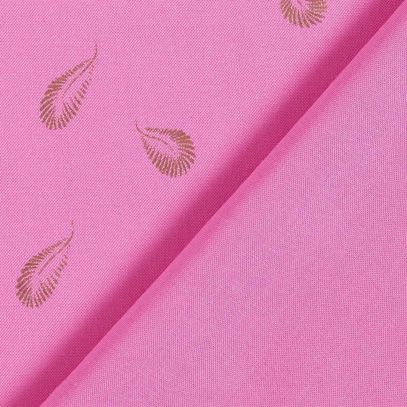 Tessuto in viscosa con stampa lamina di piume – pink,  image number 4