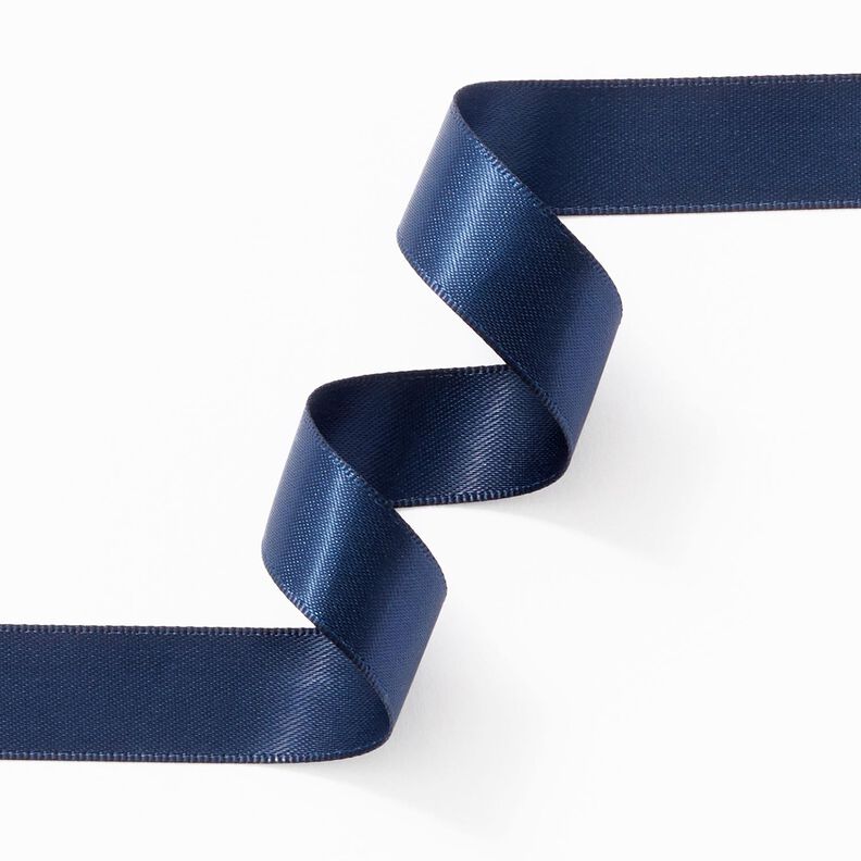 Nastro in satin [15 mm] – blu marino,  image number 3
