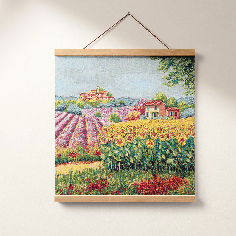taglio di tessuto arredo gobelin Paesaggio fiorente – rosso carminio/beige chiaro,  image number 7