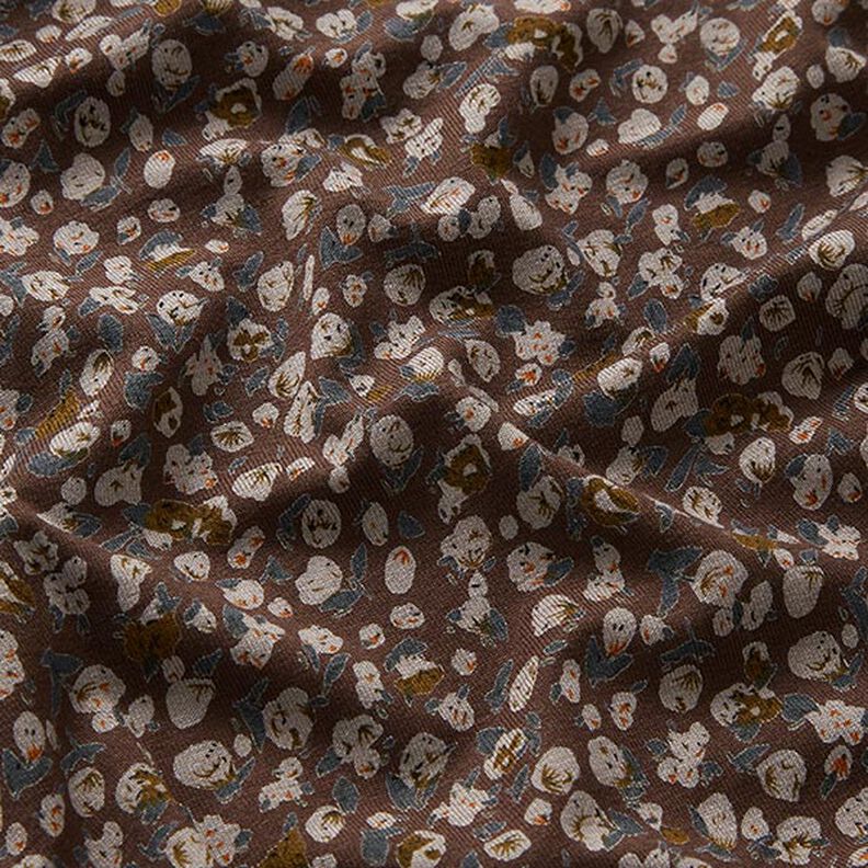 jersey di viscosa, fiorellini autunnali – marrone,  image number 2