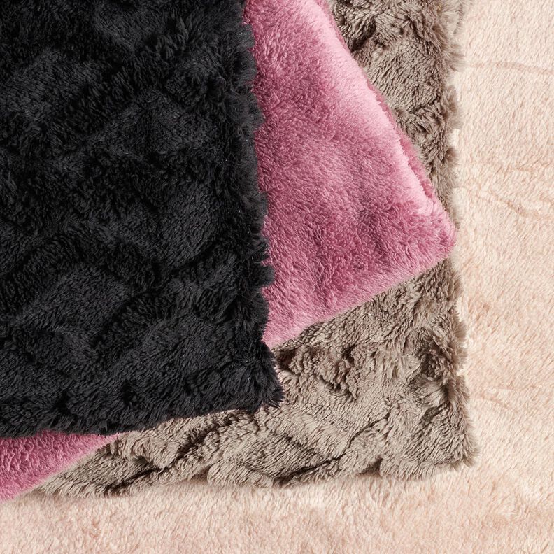ecopelliccia Peluche tinta unita – rosa antico scuro, image number 4