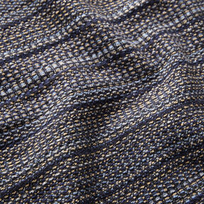 Tessuto per cappotto testurizzato filato glitterato – blu notte/duna, 