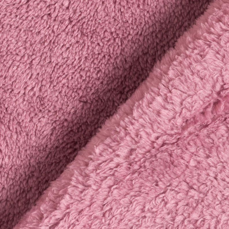ecopelliccia Peluche tinta unita – rosa antico scuro, image number 3