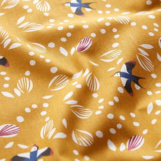 tessuto in cotone cretonne Rondini – senape, 