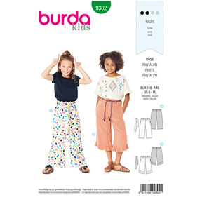 culotte, Burda 9302 | 116 - 146, 