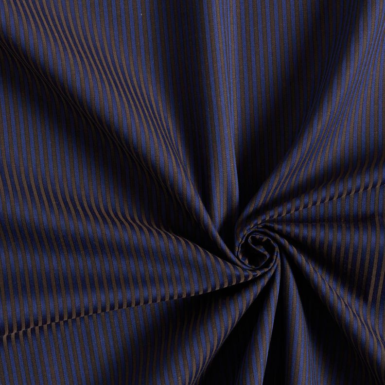 Tessuto per camicia a righe – blu marino/marrone, image number 3
