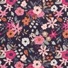 popeline di cotone Mazzi di fiori – nero-azzurro/porpora,  thumbnail number 1