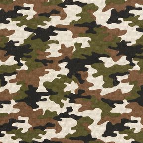 tessuto arredo mezzo panama Camouflage – naturale/verde oliva scuro, 