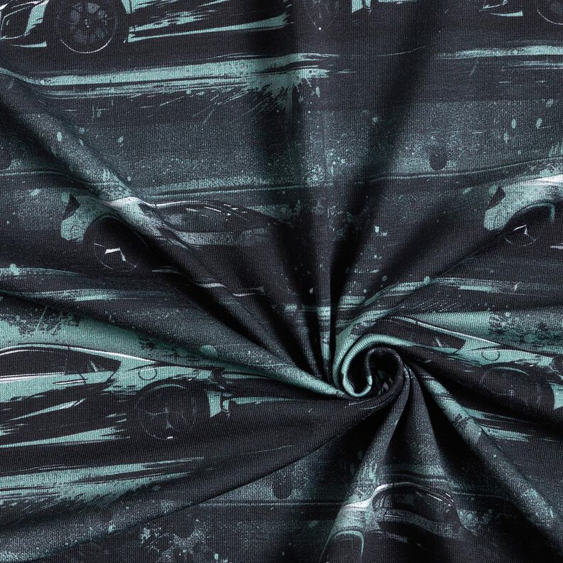 jersey di cotone Auto da corsa stampa digitale – nero/grigio perla,  image number 3
