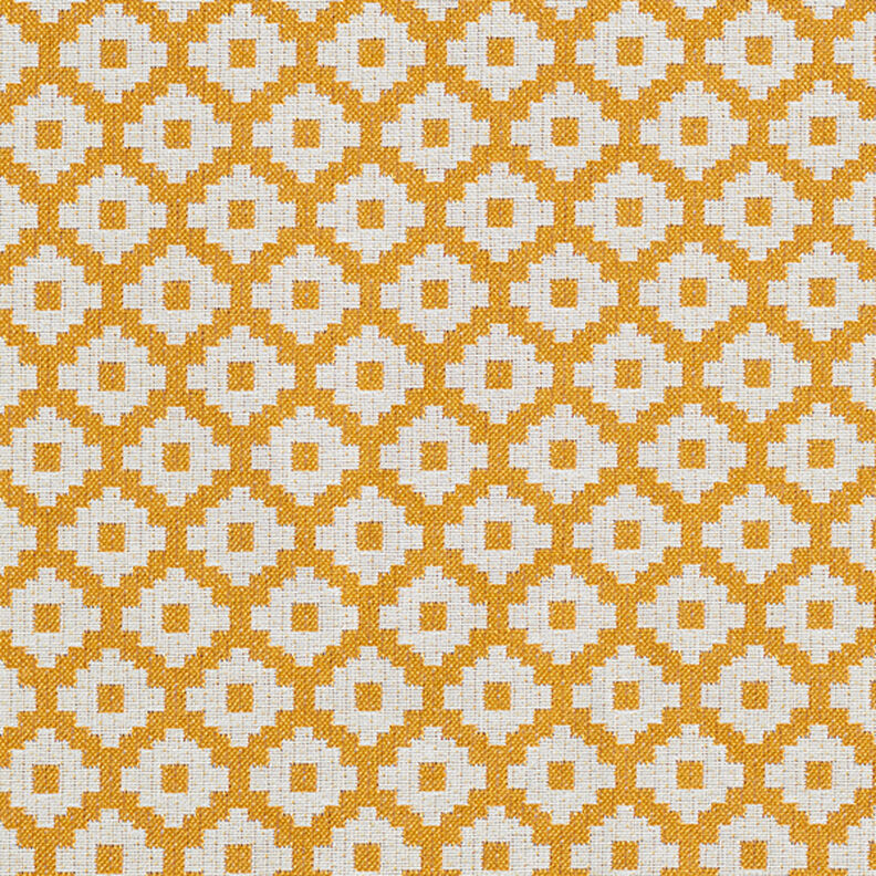 Tessuto jacquard da esterni losanghe – senape,  image number 1