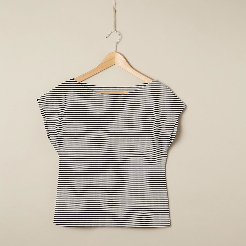 jersey di cotone Righe sottili – crema/nero | Resto 90cm, image number 5