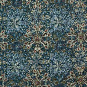 tessuto arredo gobelin fiori mandala – nero/blu, 