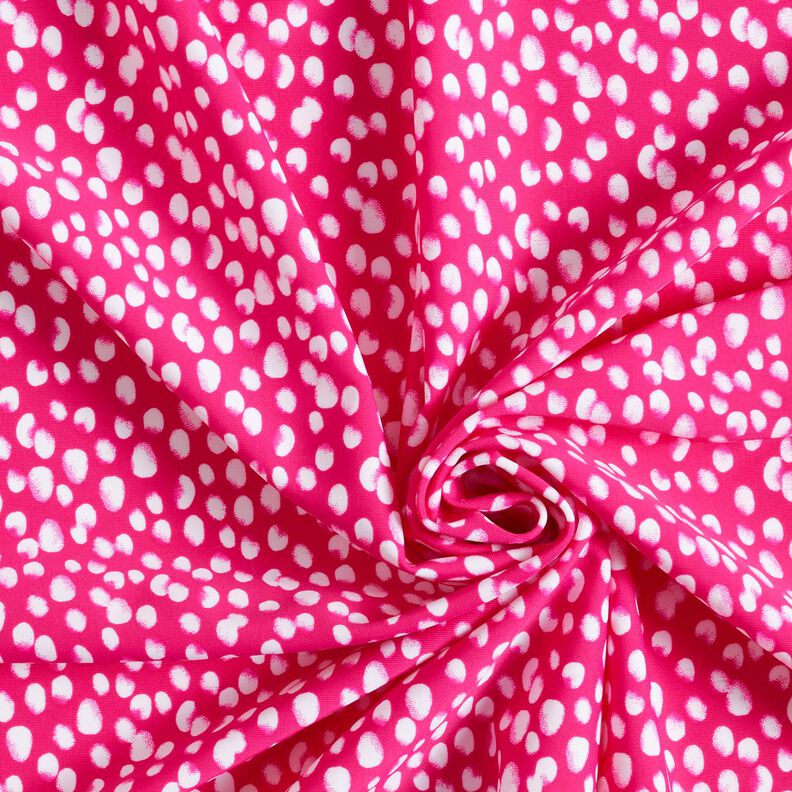 Tessuto per costumi da bagno a mini pois – rosa fucsia acceso/bianco,  image number 3
