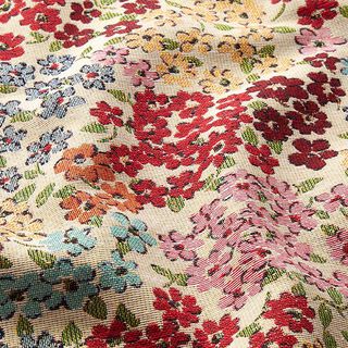 tessuto arredo gobelin Tripudio di fiori – beige chiaro/rosso, 