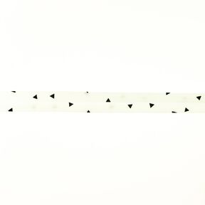 Nastro in sbieco triangoli [20 mm] – bianco lana/nero, 