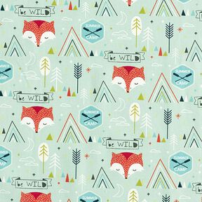 tessuto in cotone cretonne volpe Be Wild – verde pastello, 