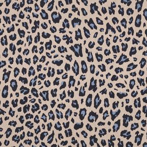 misto lino viscosa stampa leopardata | Poppy Fabrics &ndash; anacardo/blu notte, 