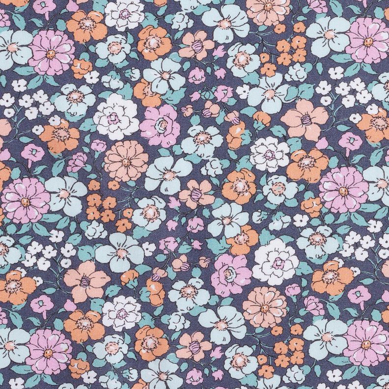 GOTS popeline di cotone Prato fiorito | Poppy Fabrics – grigio ardesia,  image number 1