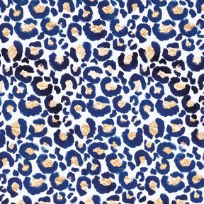 jersey di cotone Leopardo con macchie dorate | Glitzerpüppi – bianco/indaco, 