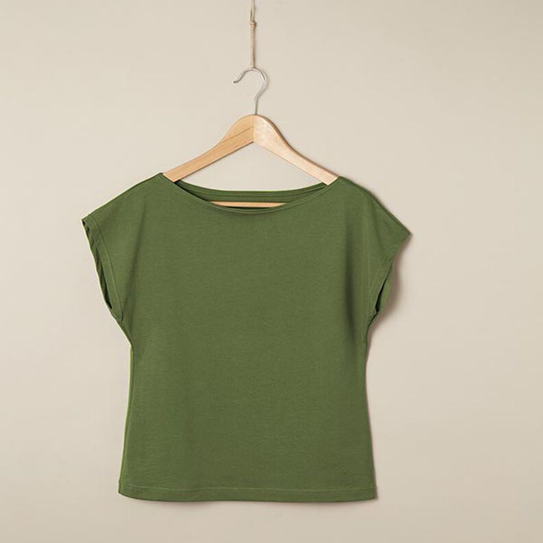 jersey di cotone medio tinta unita – verde oliva, image number 6