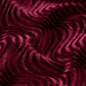 Onde in rilievo in velluto elasticizzato – rosso Bordeaux, 