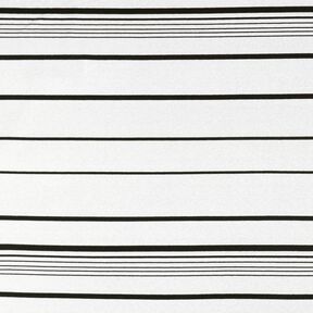Tessuto jacquard a righe irregolari – bianco lana/nero, 