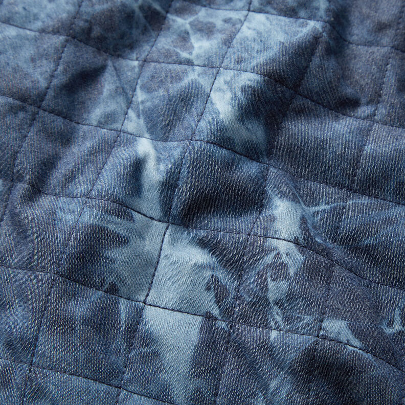 Tessuto Chambray trapuntato batik – colore blu jeans,  image number 2
