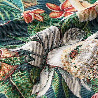 tessuto arredo gobelin fiori di loto – verde scuro, 