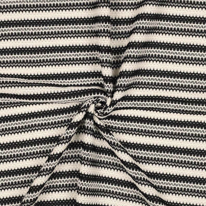 tessuto in maglia righe | Poppy Fabrics – nero/bianco lana,  image number 3