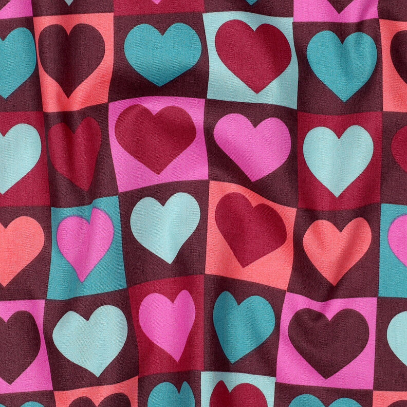 popeline di cotone Cuori di diamante | Poppy Fabrics – rosso borgogna, image number 2