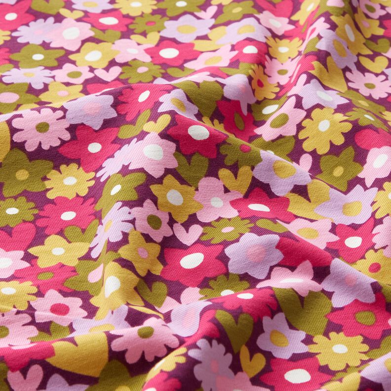 jersey di cotone Fiori variopinti | Poppy Fabrics – uva,  image number 2