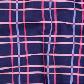 popeline di cotone Quadri ondulati | Poppy Fabrics – indaco/rosa, 