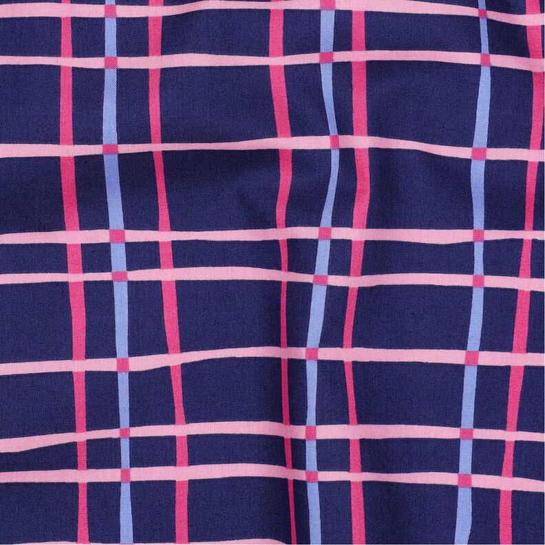 popeline di cotone Quadri ondulati | Poppy Fabrics – indaco/rosa,  image number 2