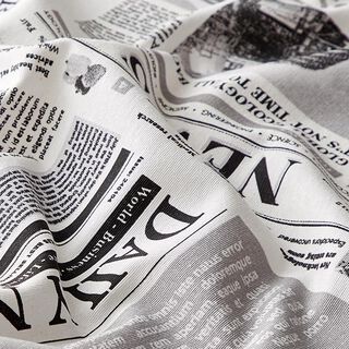 tessuto arredo Ottomana News – bianco/grigio, 