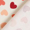 tessuto arredo mezzo panama Cuori sparsi – crema/rosso scuro,  thumbnail number 4