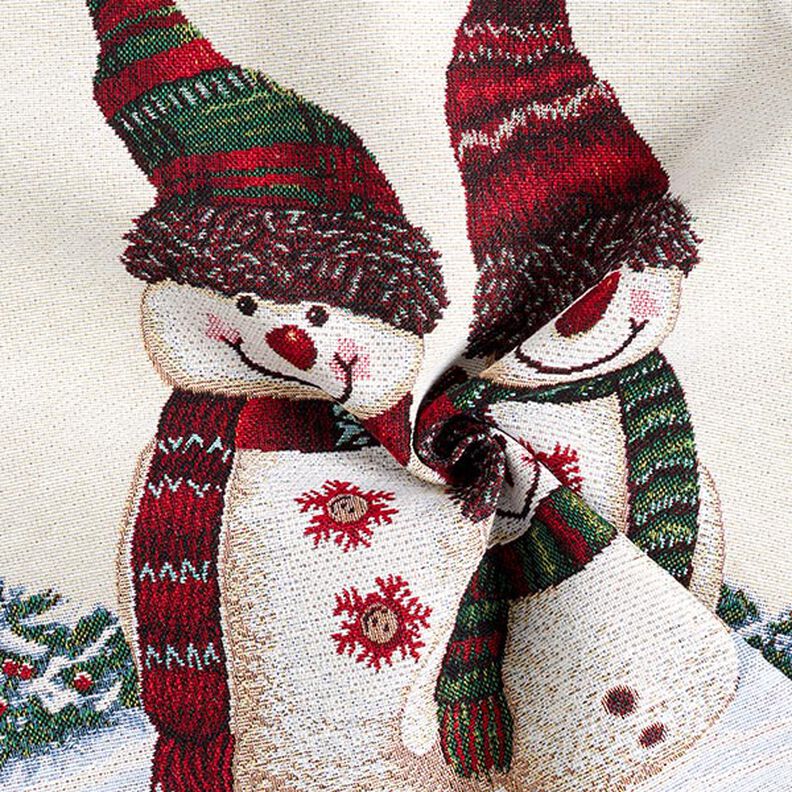 taglio di tessuto gobelin trio di pupazzi di neve – beige chiaro, image number 3
