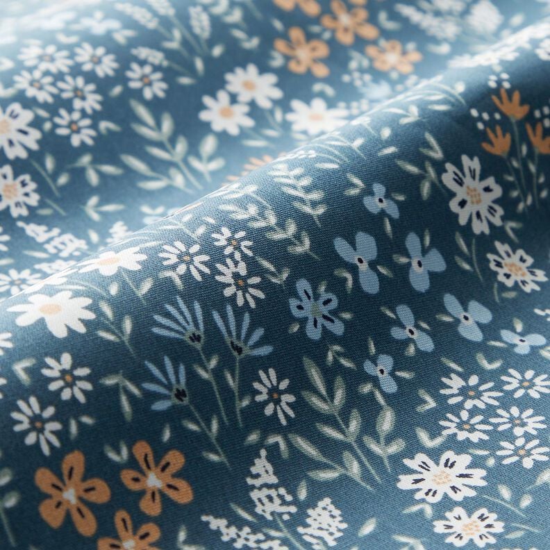 cotone rivestito Prato fiorito variopinto – blu jeans chiaro/azzurro,  image number 3
