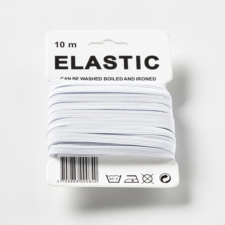 Nastro elasticizzato [10 m | 5 mm] – bianco,  image number 1