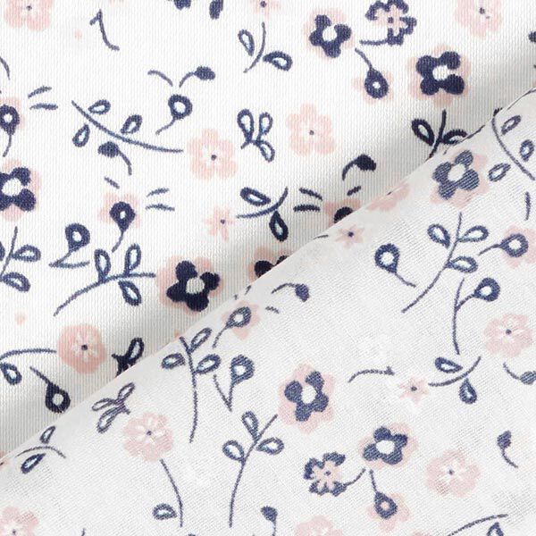 satin di seta-viscosa, piccoli fiori – bianco, image number 5