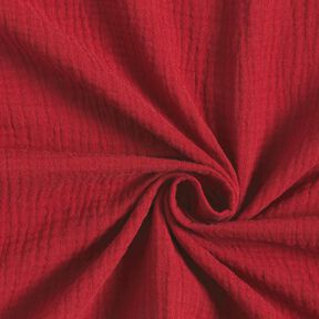 GOTS mussolina / tessuto doppio increspato | Tula – rosso Bordeaux, 