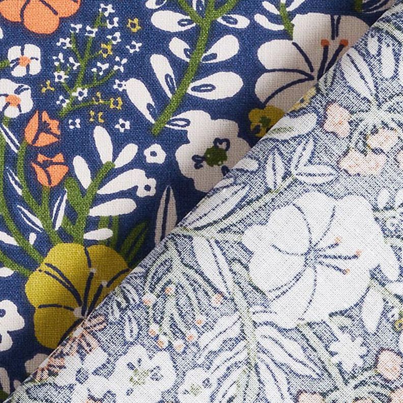 tessuto in cotone cretonne Piccoli fiori – indaco,  image number 4