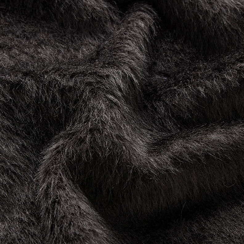 Tessuto per cappotto in maglia soffice tinta unita – nero,  image number 2