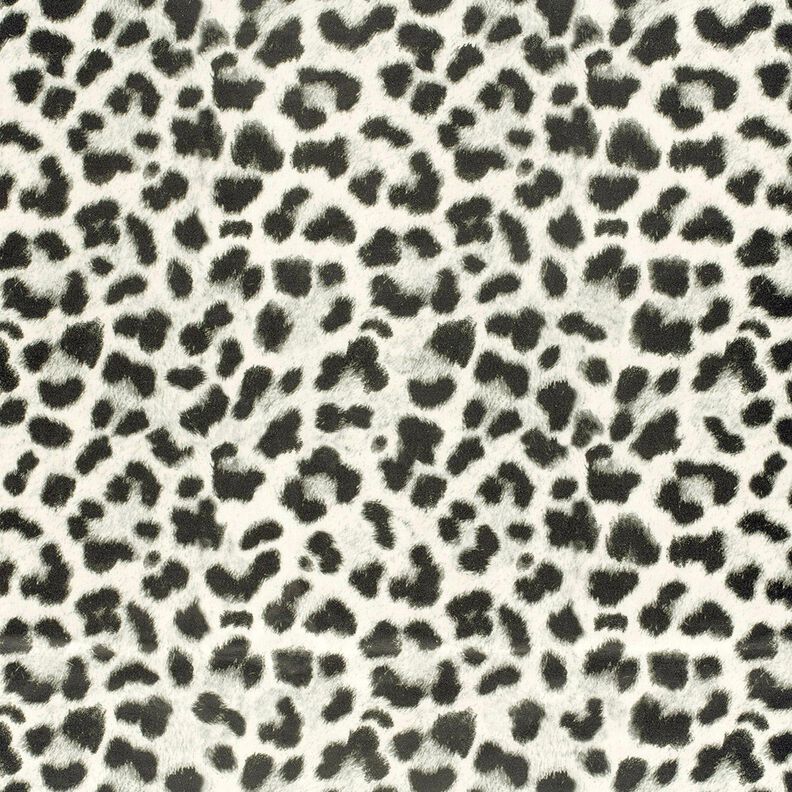 Leopardo delle nevi in velluto elasticizzato – avorio/nero, image number 1